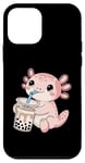 Coque pour iPhone 12 mini Kawaii Axolotl Boba Boba Pearl Milk Tea Bubble Tea Boba