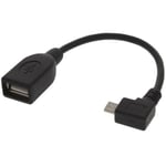 USB OTG kabel 2.0 - USB-A hun / MICRO-B han vinklet - 0.1 m