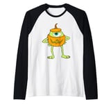 Monsters Inc Mike Halloween Pumpkin Raglan Baseball Tee