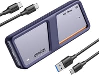 Boîtier M.2 SSD NVMe 40 Gbps USB 4 Adaptateur Disque Dur Externe NVMe Aluminium M.2 2230 2242 2260 2280 Supporte Thunderbolt 3/4, Livré avec des Câbles USB A vers USB C et USB C vers USB C