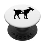 Chèvre 2 G.O.A.T. Numéro 2 Chèvre PopSockets PopGrip Adhésif