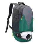 free knight Sac à dos de football avec compartiment pour ballon de football, sac à dos de sport pour adolescents, garçons, filles, convient au volley-ball, basket-ball, vert