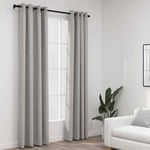 vidaXL Linen-Look Blackout Curtains with Grommets 2pcs Grey 140x245cm UK