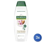 3x Palmolive Bath 350 Ml Naturals Almond And Milk Moisturizing