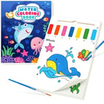 LIKYMO Water Colouring Book for Children - Water Painting Books for Kids Watercolour Paint Paper Set, Magic Painting Book Arts and Crafts Gifts for Drawing (Oceans)