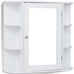 Maisonchic - Meuble de Salle de Bain Murale en mdf Blanc avec 1 Porte et 6 Etagères 66 x 16,5 x 63 cm Maison Chic