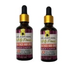 2x African Anti Aging Ultra Mega Thick Black Castor Hair Oil Drops 50ml