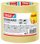 tesa Masking Tape Standard - Pack of 2 - Painter's tape with strong adhesion for masking during painting work - solvent-free - 2 x 50 m x 50 mm, light brown