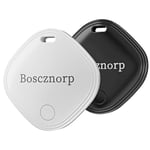 Boscznorp Air Tracker Tag 2 pcs with Apple Find My (iOS Only) Super Lightweight Item Finders for Keys, Wallet, Luggage, Backpack, Replaceable Battery, Tracker Tags with 2 Keyrings