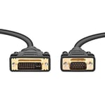 PremiumCord DVI-VGA Connection Cable 5 m DVI-I (24+5) VGA 15-Pin Male to Male Cable for PC (Analogue) / DVI-I Devices Colour Black