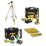 Pack plaquiste DEWALT DCF620D2K-QW + 5x DWF4000250 + DCE089D1G-QW + DE0733-XJ - PACKPLAQUISTE