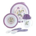 Coffret repas bébé dBb Remond - décor licorne - violet