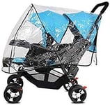 Universal Stroller Raincover Twins Strollers Double Tandem Baby Stroller Transpa