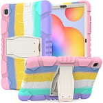 Coque Robuste pour Samsung Galaxy Tab S6 Lite, 2020 (SM-P610/P615), Protection intégrale Contre Les Chutes pour Enfants et étudiants, Rose coloré