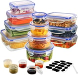 YASHE 32PCS Plastic Food Containers with Lids, Airtight Storage...