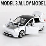 1:32 Tesla Model X Model 3 Model S Model Y Legering Bilmodell Diecasts Leksaksbil Ljud Och Ljus Barnleksaker För Barnpresenter Pojkleksak Model 3 White