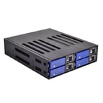 FANTEC MR-SA1041 Backplane (pour 4 disques durs SAS + SATA ou SDD de 2,5" (6,35 cm) pour 1 baie de 5,25" (13,34cm)), bleu/noir