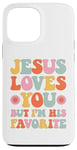 Coque pour iPhone 13 Pro Max Retro Groovy Jesus t'aime mais je suis son chrétien préféré