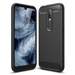 For Nokia 4.2 Ta-1149 Black Fibre Shockproof Gel Phone Case + Screen Guard