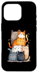 Coque pour iPhone 16 Pro Tour de chat mignonne à empiler pour un amoureux des chats