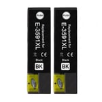 2 Black XL Ink Cartridges to replace Epson T3591 (35XL) non-OEM / Compatible