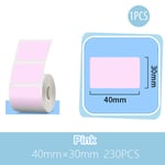 Phomemo-Imprimante d'étiquettes portable,papier thermique,autocollant auto-adhésif,transparent,rond,carré,étiquette de code-barres,notes autocollantes,M110,M200 - Type Pink 40-30