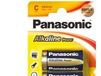 Goobay Lr14 2-Bl Panasonic Alkaline Power, Engångsbatteri, C, Alkalisk, 1,5 V, 2 Styck, Blå, Guld