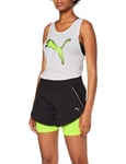 Puma Women Last Lap 2in1 Short Shorts - Black-Yellow Alert, X-Large