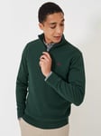 Crew Clothing Half-Zip Jumper, Dark Green