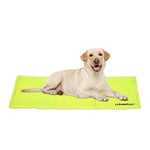 Relaxdays Self Dog Mat, 60 x 100 cm, Wipeable, Gel Pad, Cooling for Animals, Green, Polyester