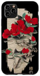 iPhone 11 Pro Max Japanese Tsubaki flower in retro grunge flower aesthetic Case