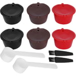 Tonysa - Tasse de filtre de capsule de café rechargeable réutilisable avec des outils de café d'ensemble de brosse de cuillère pour Dolce Gusto