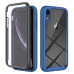 IPhone XR cover med en skærmbeskytter -Blå