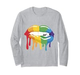 Love in Colors LGBT Pride Love Rainbow Flag Lips Long Sleeve T-Shirt