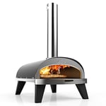 ZiiPa • Four à Pizza à Pellets • Piana • Compact et Innovant • Chauffe en 20 Min • Cuisson Rapide en 60 sec • Pierre Réfractaire Rotative en Cordiérite Ø31.5 CM • Disponible en 4 Couleurs (Charbon)