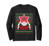 Stranger Things Christmas Pattern Demogorgon Long Sleeve T-Shirt