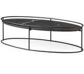 Atollo Soffbord Ovalt Marmor (Matt Black, White Marble)