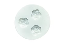 Silikomart 71.394.00.0096 Moule pour Pâte à Sucre SLK294 Roses Silicone Blanc