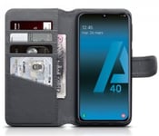 Mobilväska Samsung Galaxy A40 Äkta Läder Grå