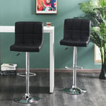 Set Of 2 Windsor Leather Bar Stools Breakfast Bar Kitchen Chairs Gas Lift