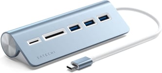 Hub Combo Usb-C Pour Pc De Bureau - Ports De Données Usb-A 3.0 Et Lecteurs De Cartes Micro/Sd - Pour Macbook Pro/Air M2/M1, Ipad Pro/Air M2/M1, Mac Mini M2, Imac M1 (Bleu)