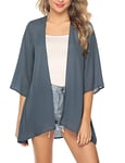 Irevial​​ Cardigan D'été Femme Manches 3/4 Boléro élégant en Mousseline de Soie Kimono Châle Chic pour Femme