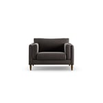 Habitat Newington Velvet Cuddle Chair - Grey Dark Leg Slate