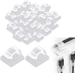 50 Pièce Clips Câbles,Cavalier Cable Electrique,Pour La Gestion Des Câbles,Plastique Organiseur De Fils Electrique Pour Bureau/Voiture/Tv/Téléphone/Chargeur (Transparent)