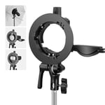 NEEWER S Type Bracket Holder with Bowens Mount for Round Square Head Flash Speedlite Compatible with Godox AD200Pro V1 NEEWER Z2 Z1 Z760 NW760 NW700 TT560 Q3, Large Handle, Umbrella Mount, CRB1