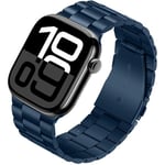 Tasikar Bracelet en métal compatible avec Apple Watch 42mm (série 10) 41mm 40mm 38mm Bracelet en acier inoxydable compatible avec Apple Watch SE Series 10 9 8 7 6 5 4 3, Bleu