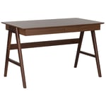 Table de Bureau 2 Tiroirs 120x70 cm en MDF et Bois de Chêne Foncé Laqué Sheslay