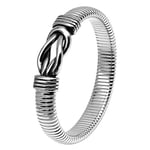 JewelryWe Bracelet Infini Homme Femme: Bracelet Infini Large Extensible Acier Inoxydable Bracelet Elastique Ajustable Simple Élégante - Cadeau Anniversaire Fête des Mères Saint Valentin