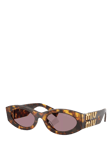 Miu Miu MU11WS Women's Oval Sunglasses, Honey Havana/Purple