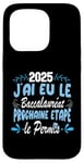 Coque pour iPhone 15 Pro Baccalauréat 2025 Cadeau félicitation BAC Permis de conduire